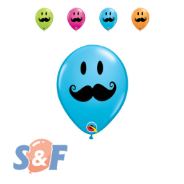 Globo Carita Feliz Mostacho Surtido 5 Redondo